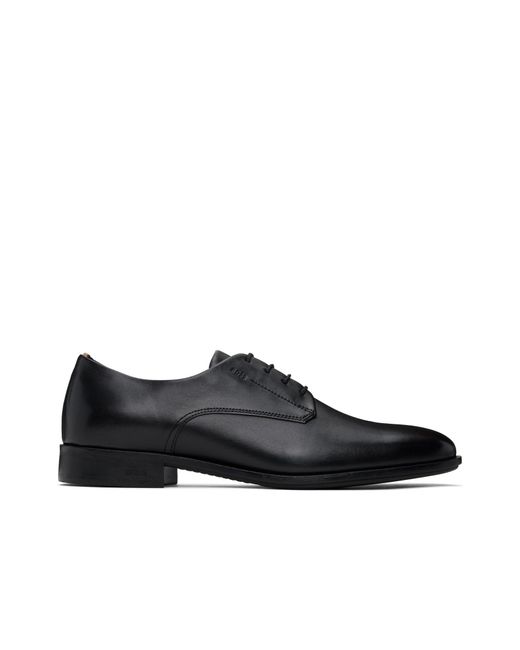 Boss Black Almond-Toe Leather Derby Shoes for men