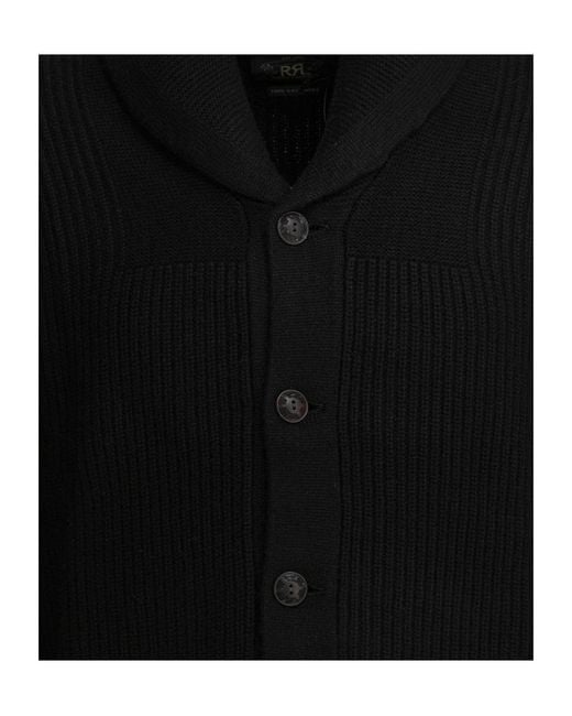 RRL Black Ralph Lauren Shawl Collar Cardigan for men