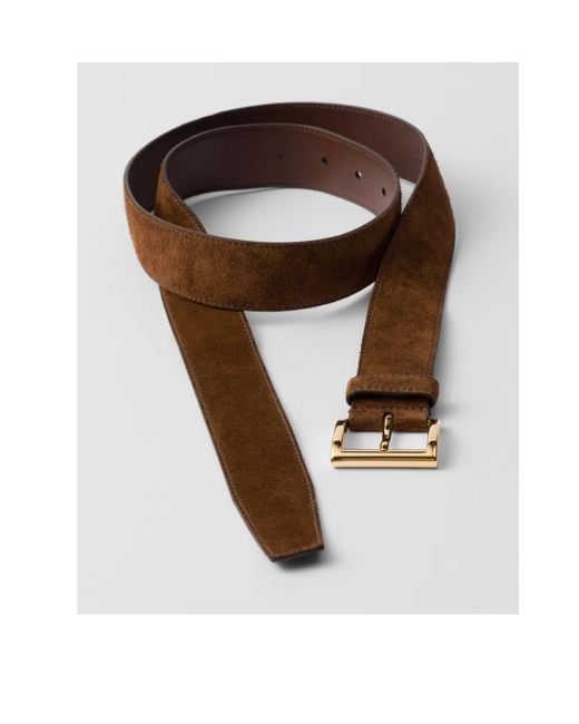 Prada Brown Suede Belt