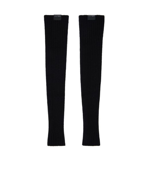 Courreges Black Courrèges Ribbed Long Mittens