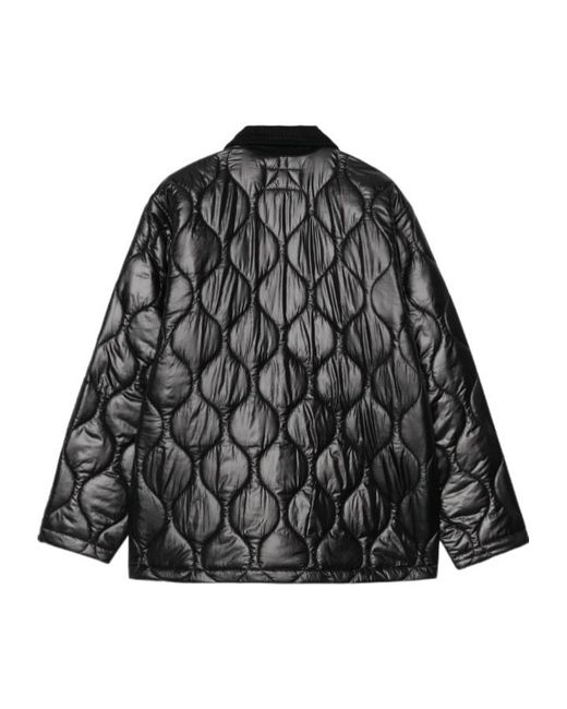 Carhartt Black Quilted Corduroy-Trims Padded Jacket for men