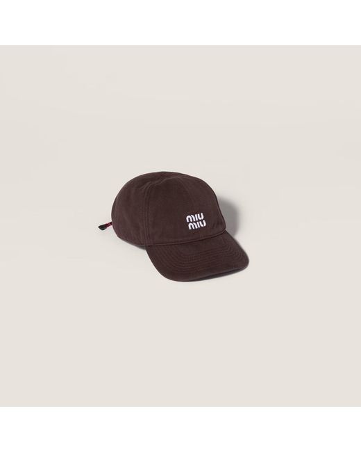 Miu Miu Red Denim Baseball Cap