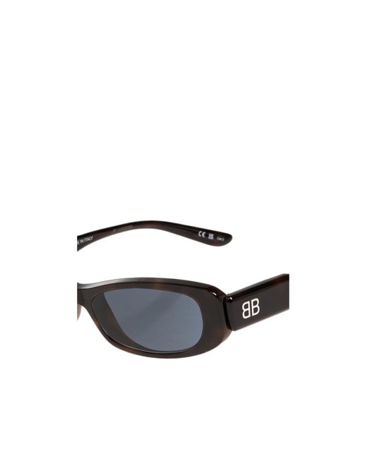 Balenciaga White Rectangular Logo-Detail Sunglasses