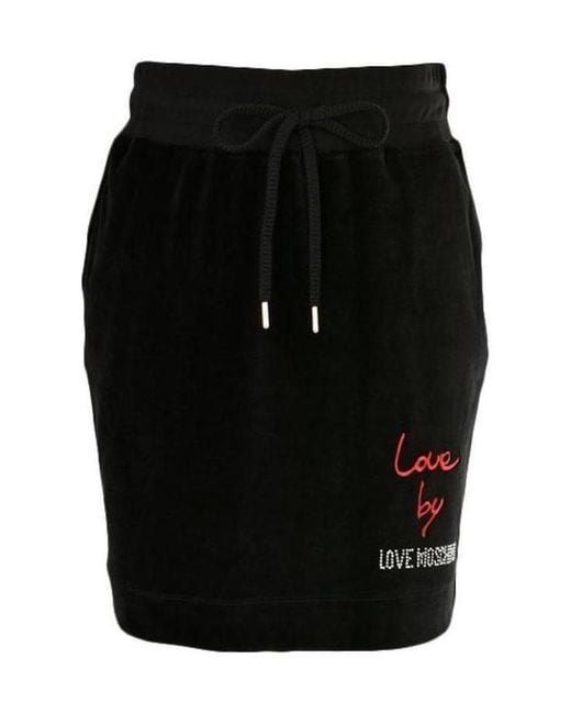 Moschino Black Letter Logo Lace-Up Skirt