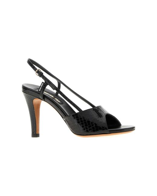 Miu Miu Multicolor Embossed Slingback Sandals