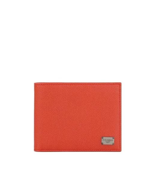 Dolce & Gabbana Red Logo Details Wallet for men