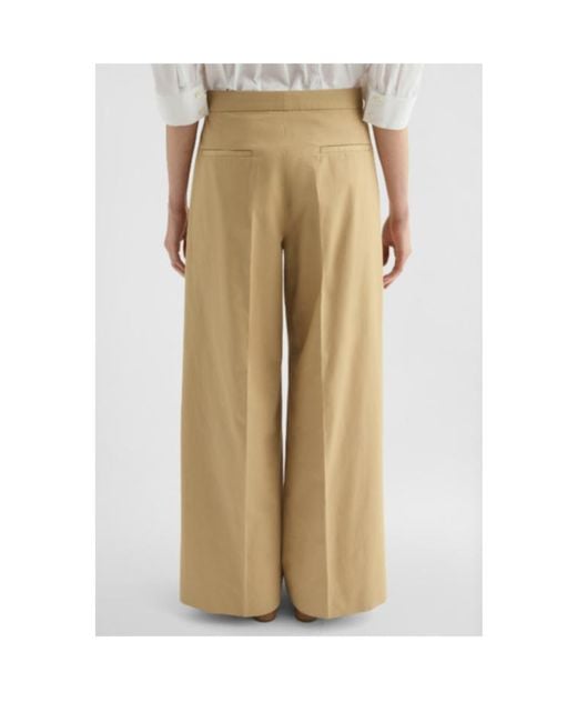 Jil Sander Natural Pleated Wide Leg Pants