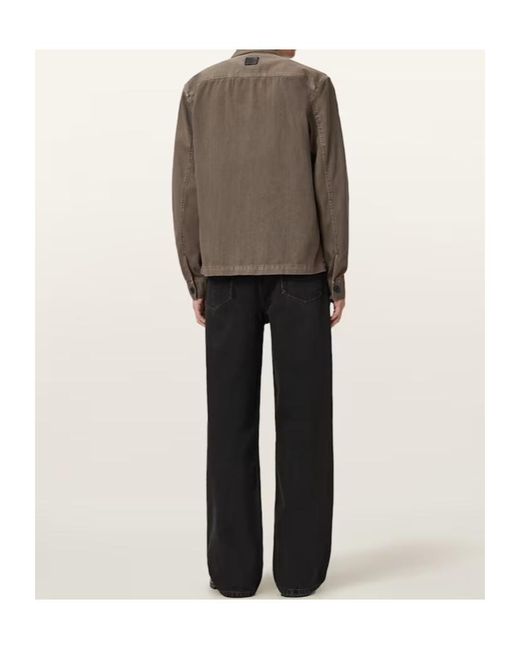 AllSaints Black Lenny Wide Leg Denim Jeans for men