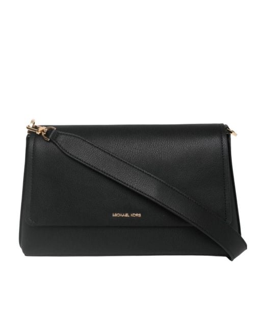 MICHAEL Michael Kors Black Nessa Large Leather Crossbody Bag