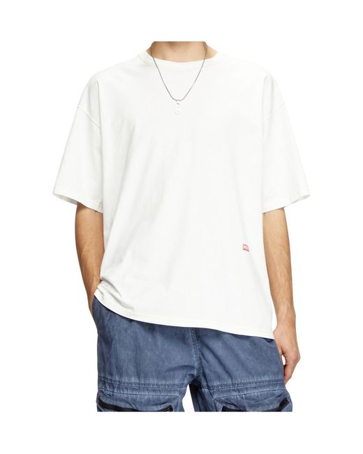DIESEL White T-Shirt With Apple Core Print for men