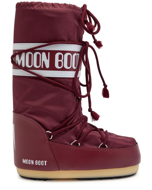 Moon Boot Red Padded Nylon Mid-Calf Snow Boots