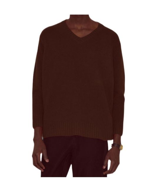 Bode Purple Long-Sleeved V-Neck Sweater