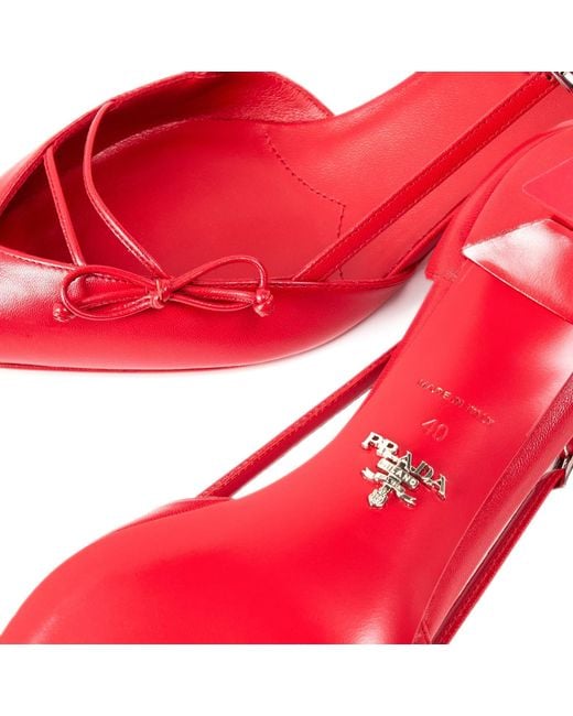 Prada Red Stiletto Court Shoes