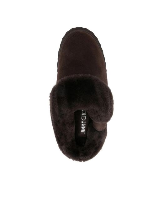 Jimmy Choo Brown Round-Toe Mules