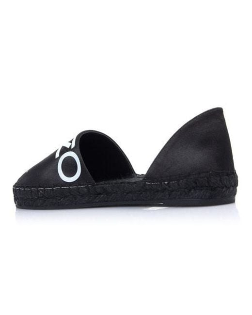 KENZO Black Logo Satin Flats