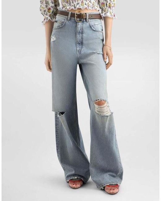 Dolce & Gabbana Blue Vintage Effect Distressed Jeans