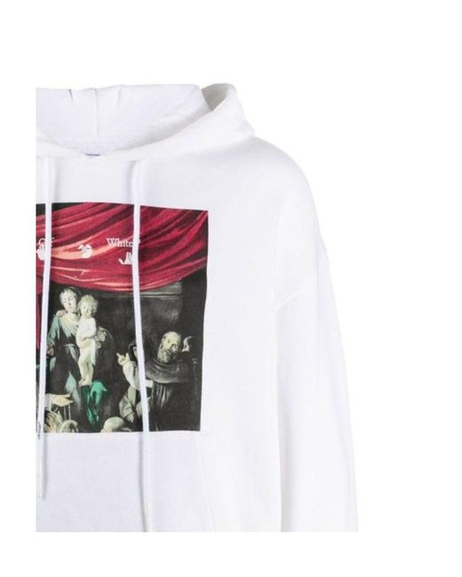 Off-White c/o Virgil Abloh White Caravaggio Print Hoodie for men