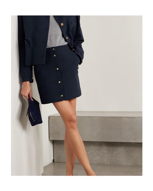 Blazé Milano Blue Missy Appaloosa Cotton-Blend Tweed Mini Skirt