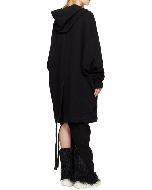 Rick Owens Black Two-Pocket Organic-Cotton Hoodie for men