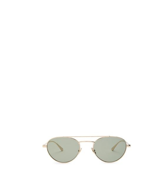 Saint Laurent White Round-Frame Metal Sunglasses