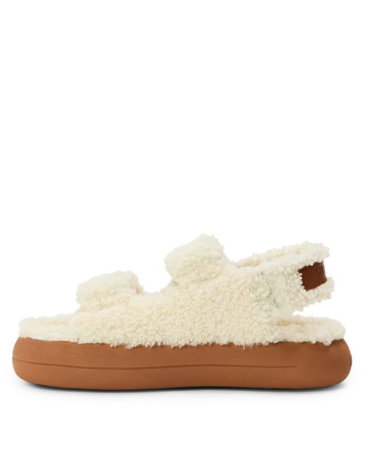 Moon Boot White Wool Logo Sandals