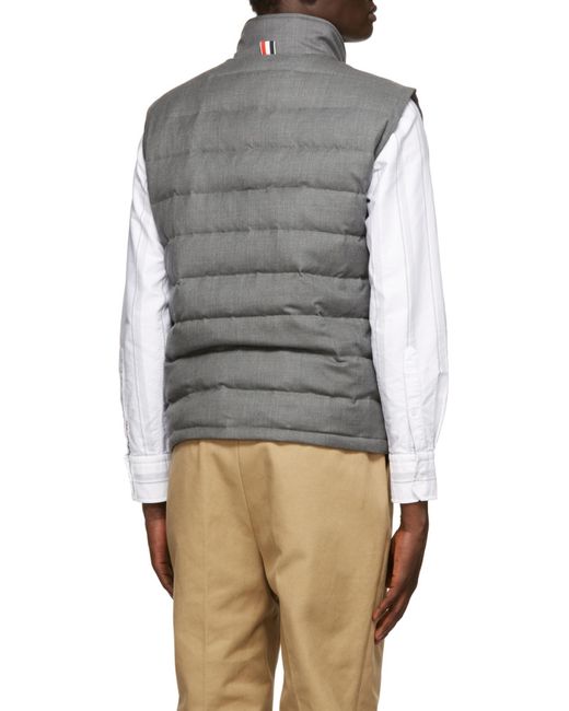 Thom Browne Gray Super 120S Down-Filled Ski Vest for men