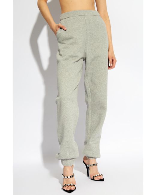 The Attico White The Penny Logo Embroidered Track Trousers