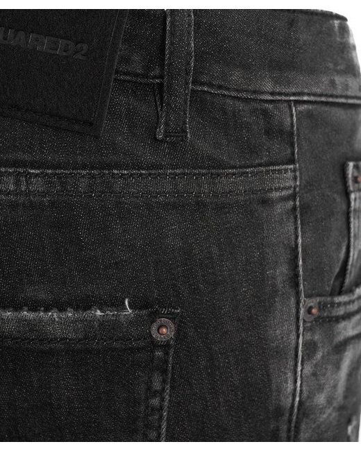 DSquared² Black Distressed Skinny Jeans