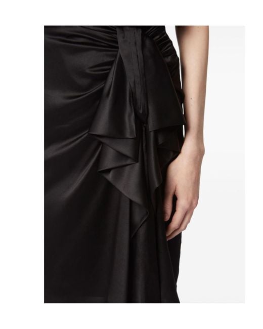 Nina Ricci Black Asymmetric Bow-Detail Skirt