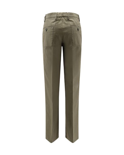 Aspesi Green Pleated Zipper Casual Pants
