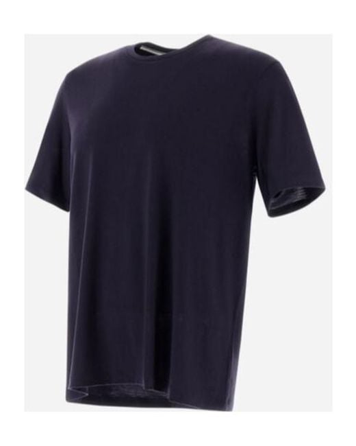 Herno Blue Short-Sleeved Crewneck Knitted T-Shirt for men