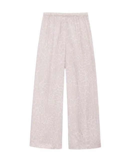 Anine Bing White Roslyn Leopard-Pattern Trousers