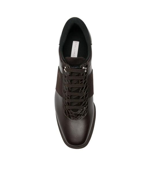Stella McCartney Black Round-Toe Lace-Up Sneakers