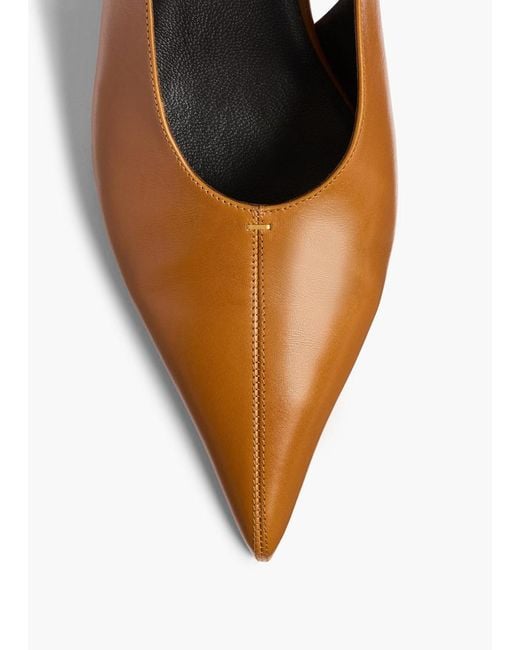 Khaite Brown Bella Low Slingback Pumps