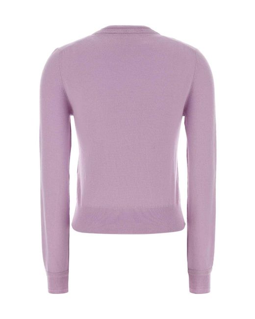 Jil Sander Purple Crewneck Knitted Jumper