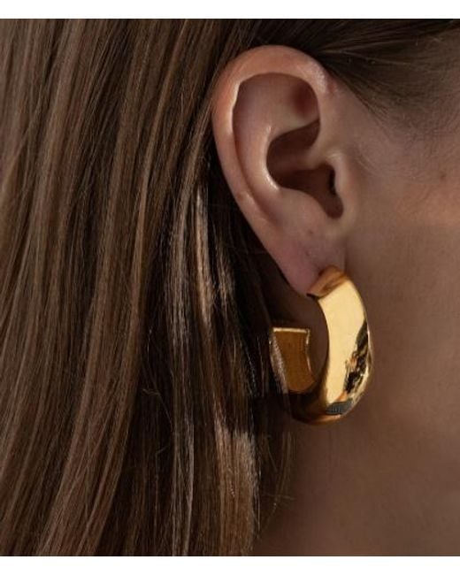 Alaïa Metallic Alaïa Edge Hoops Earrings