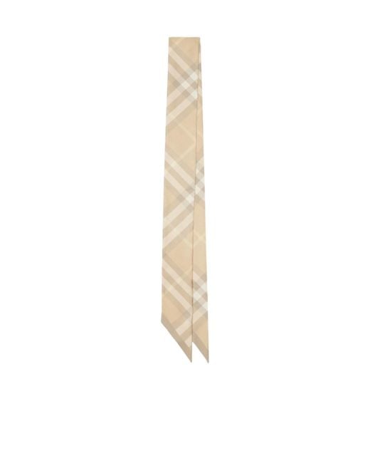 Burberry White Nova Checked Scarf