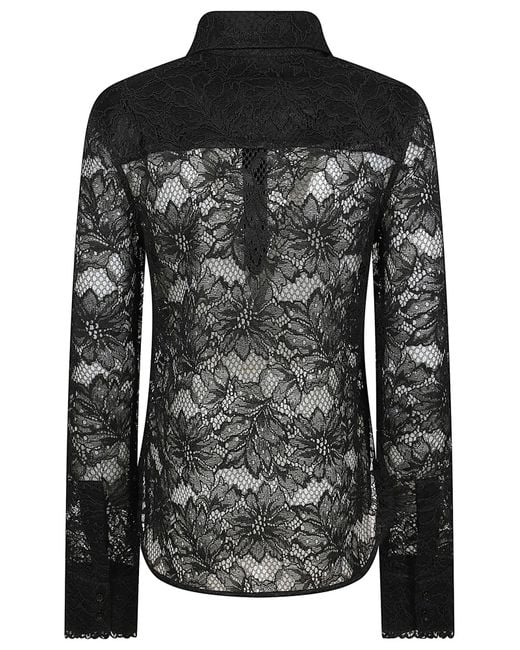 Sportmax Black Floral-Lace Shirt