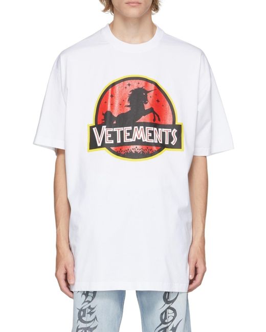Vetements White Logo-Print T-Shirt