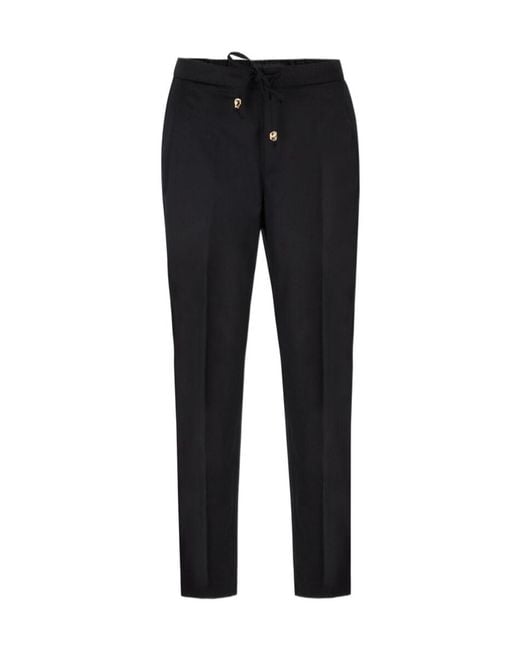 Fabiana Filippi Gray Drawstring Straight Leg Trousers
