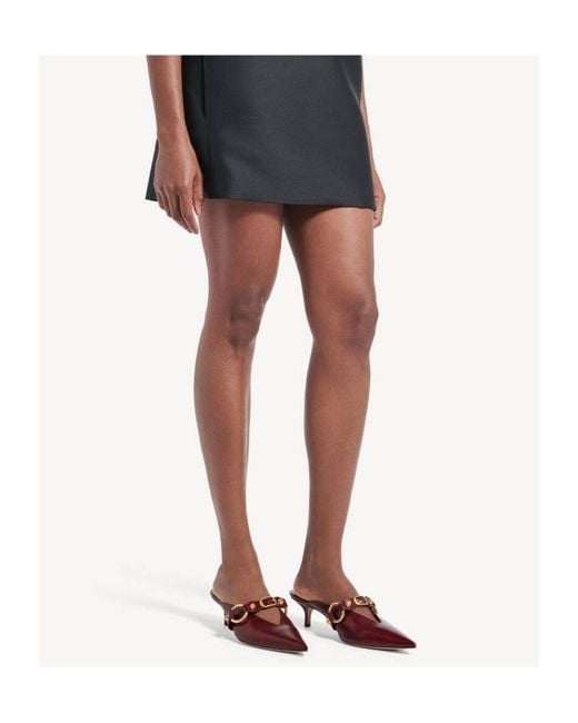 Balenciaga Brown City Buckled Pointed Mules