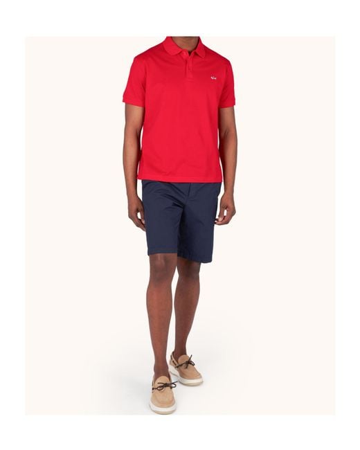 Paul & Shark Red Logo Piqué Polo Shirt for men