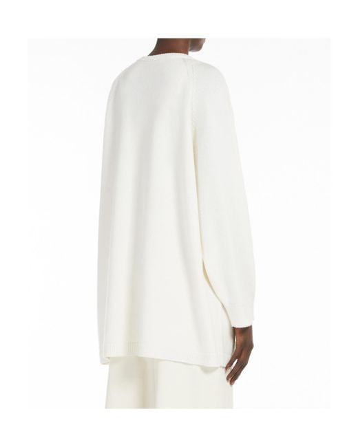 Max Mara White Wool And Cashmere Pullovers
