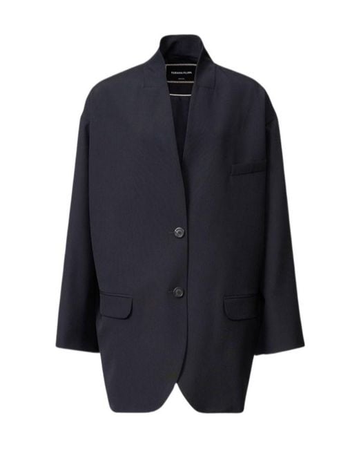 Fabiana Filippi Blue Relaxed Collarless Blazer