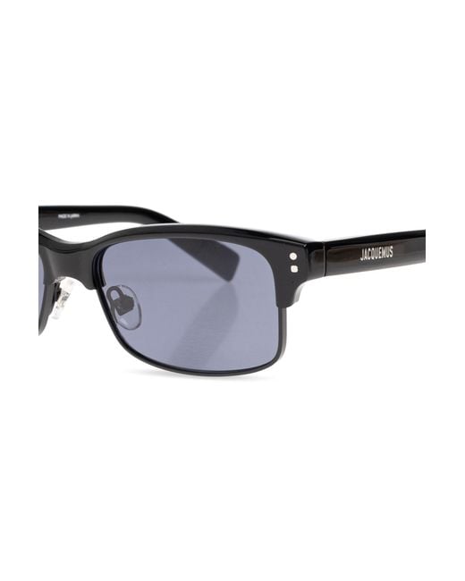Jacquemus White Rectangle-Frame Sunglasses