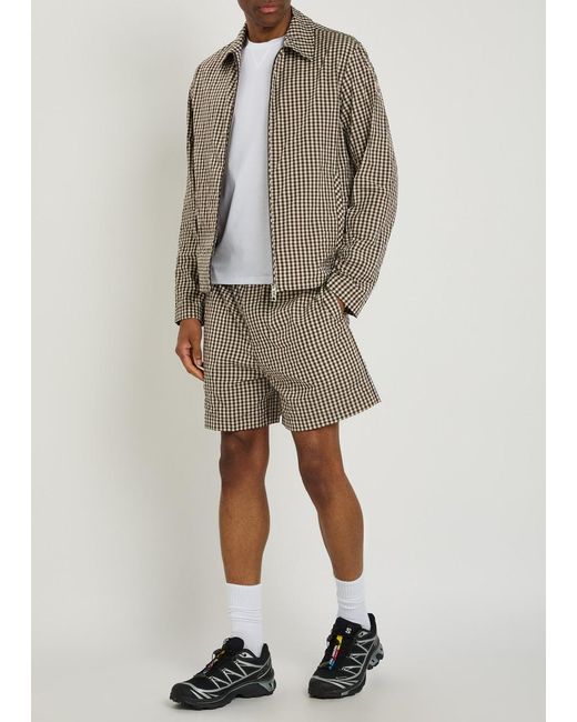 Moncler Brown Plaid Jacket for men