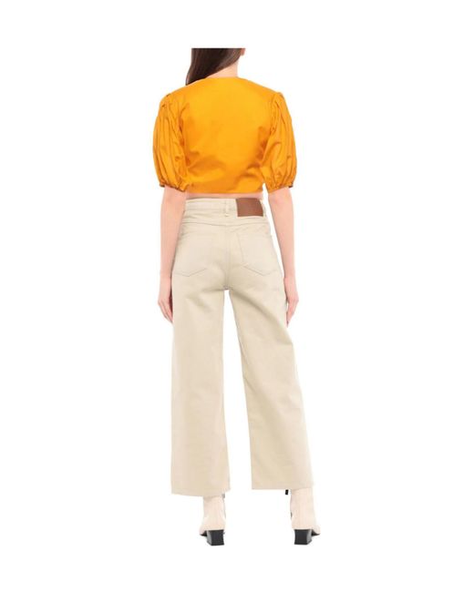 Tory Burch Orange Solid-Color Shirt