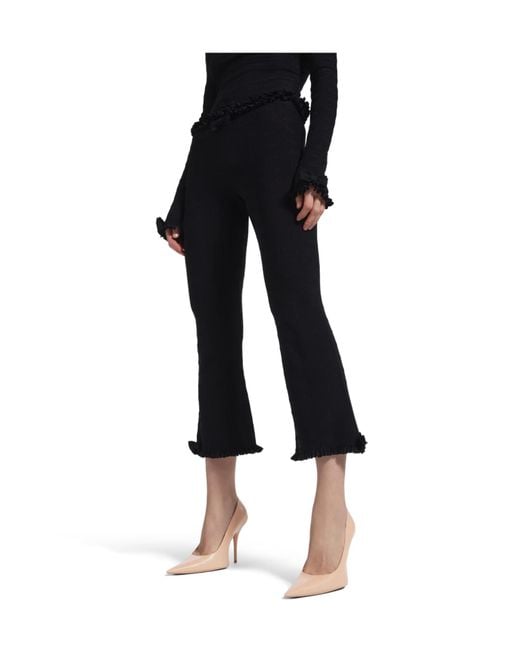Balenciaga Black Flared Capri Pants
