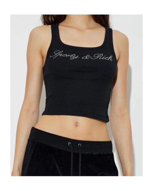 Sporty & Rich Black Cropped Tank Top