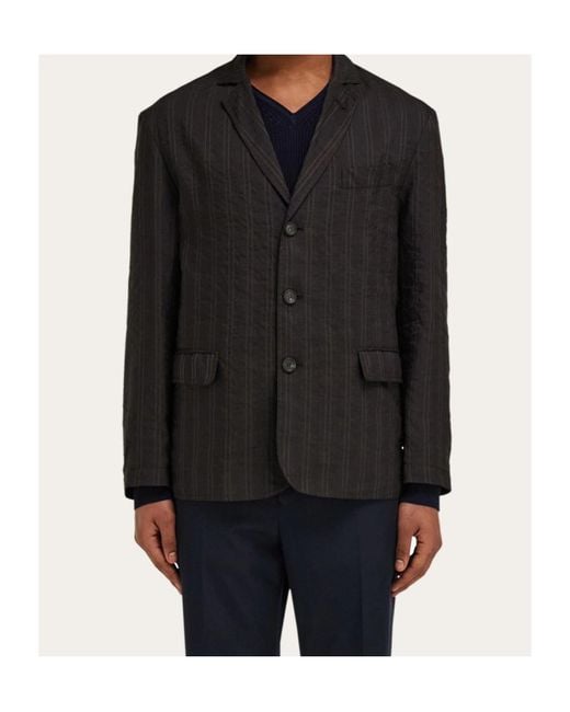 Ferragamo Black Single Breasted Blazer for men